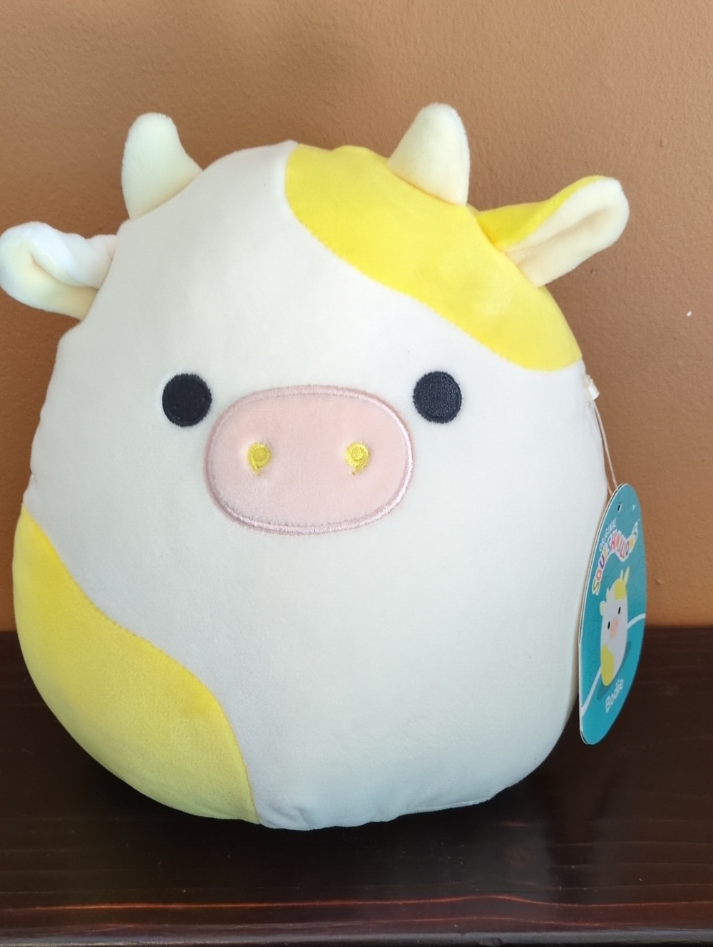 Squishmellow 8" Bodie Yellow and White Plush Cow Stuffed Toy - Soft Kids Plush